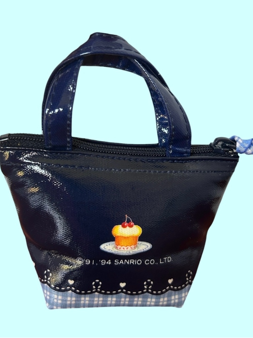 NWT 1994 Vintage Sanrio *RARE* Sugar Cream Puff Navy Blue Vinyl Mini Coin Purse